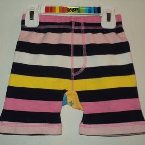 NEW Lazoo Infant Girl's Size 18 Month Shorts Striped Pink, Navy, Yellow, White
